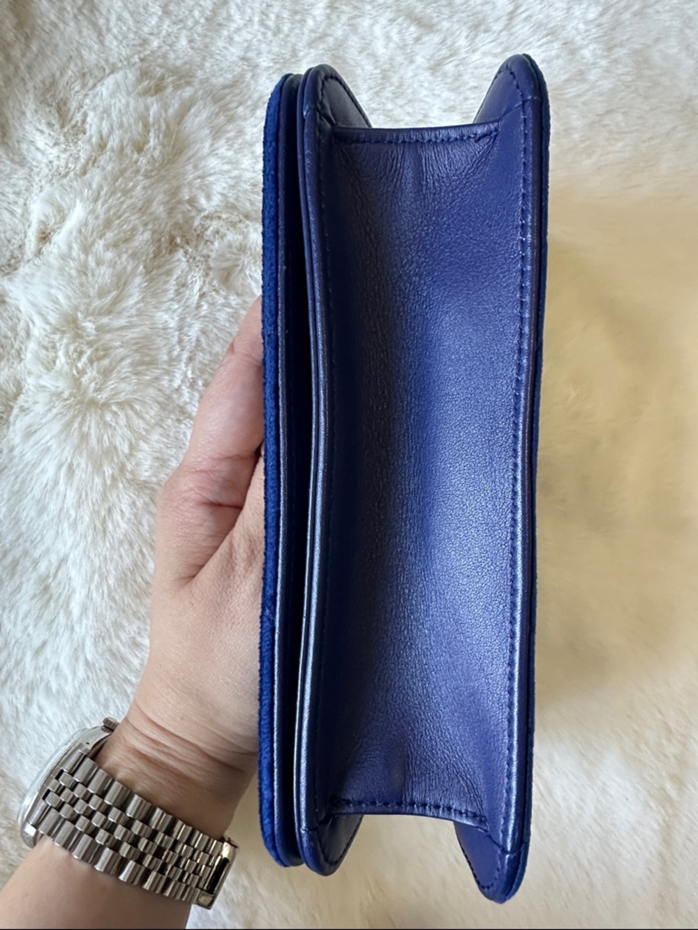 Gucci Double G Marmont Mini Bag in Blue Suede - Picture 5 of 11